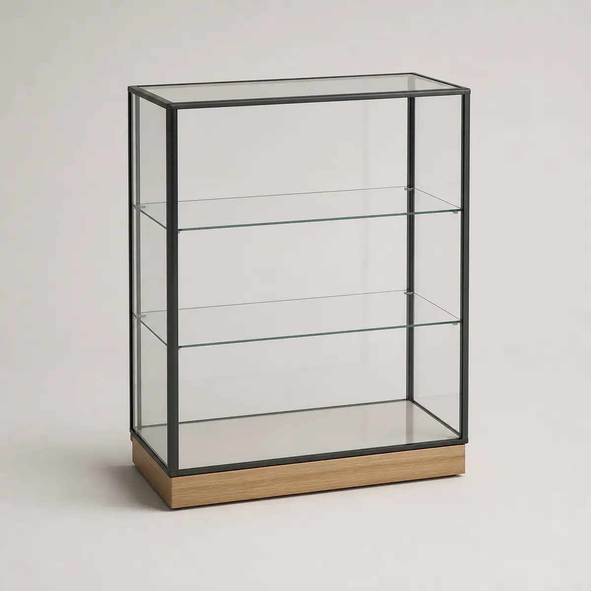 Glass retail display case, the real-world character this definition is written to capture