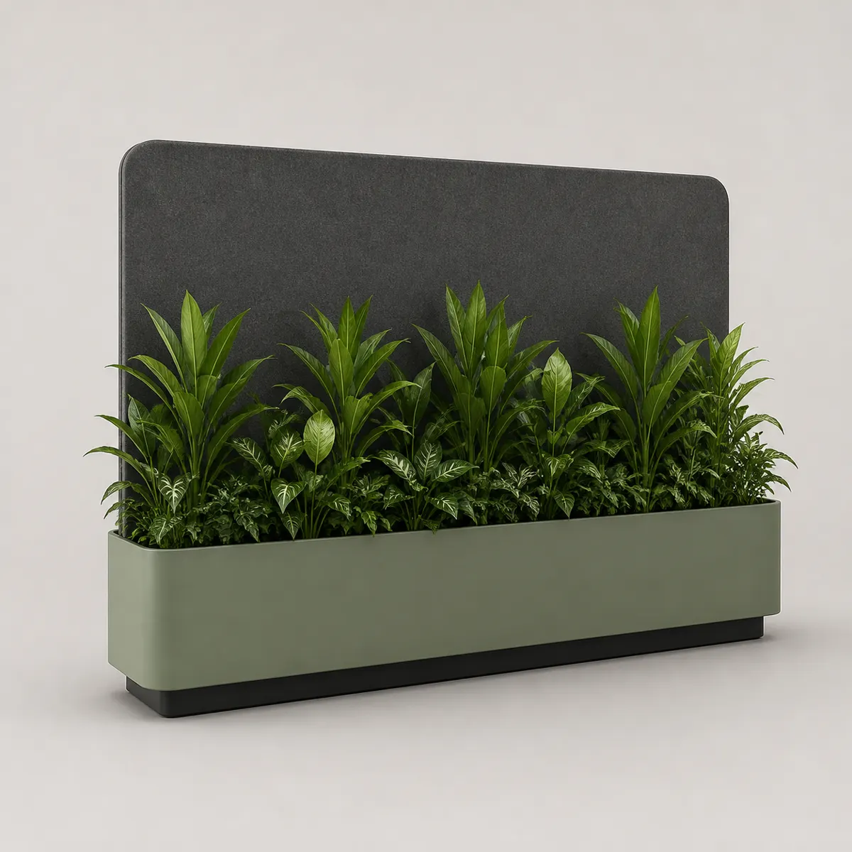 Planted acoustic divider, the real-world character this definition is written to capture