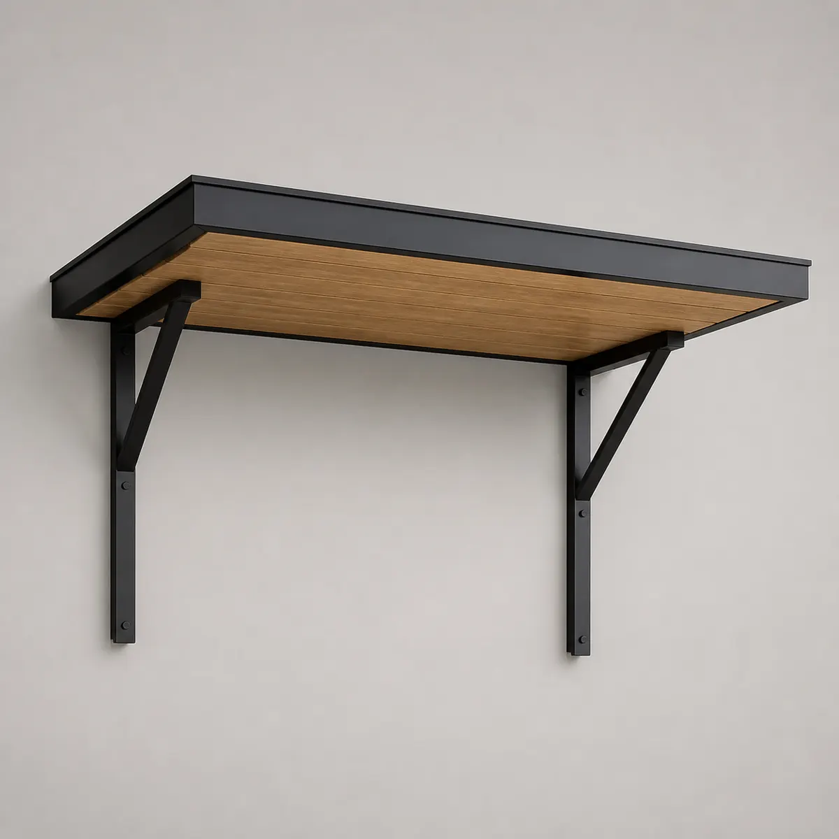 Steel and oak entrance canopy, the real-world character this definition is written to capture