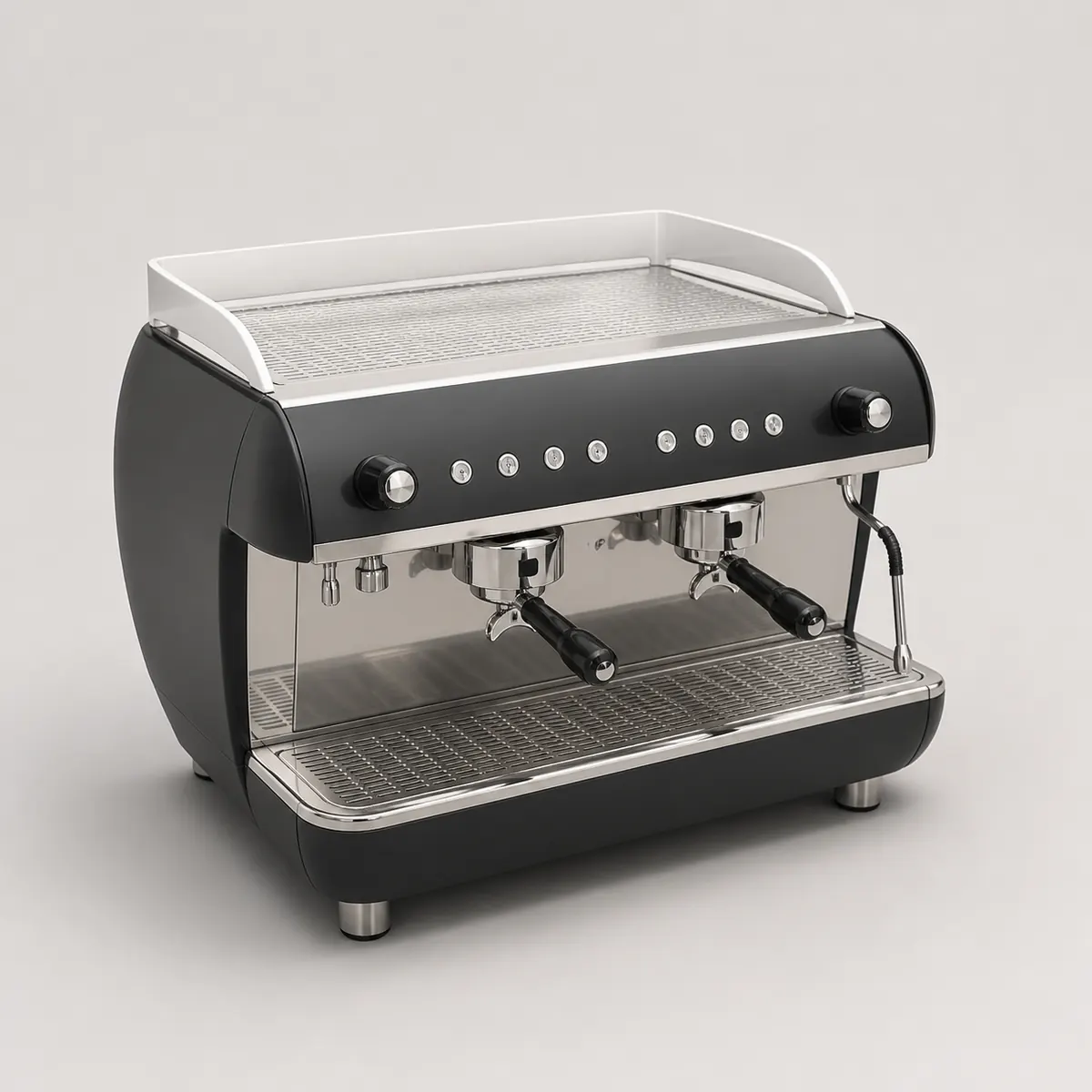 Two-group espresso machine, the real-world character this definition is written to capture